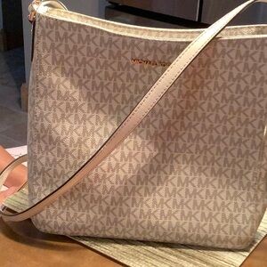Michael Kors Cream Crossbody Bag with Gold Hardware